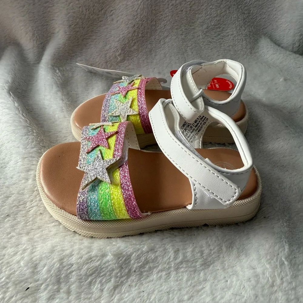 Wonder Nation Kids Rainbow Star Sandals Girls Size‎ 5 New